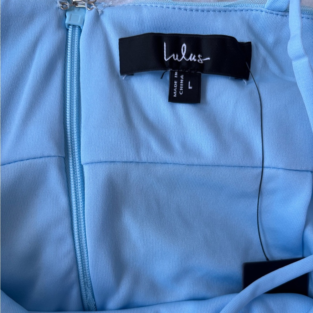Lulus Radiant Event Light Blue Mesh Tiered Pleated Backless Maxi Dress - Picture 10 of 12